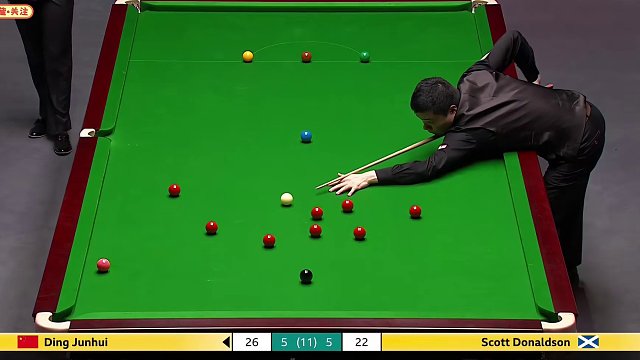 丁俊暉6-5唐納森，決勝局力抗重壓破百，霸氣晉級英錦賽8強！