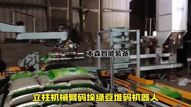 立柱機(jī)械臂碼垛綠豆堆碼機(jī)器人