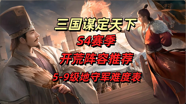 【三國(guó)：謀定天下】S4賽季開荒陣容推薦與守軍難度表