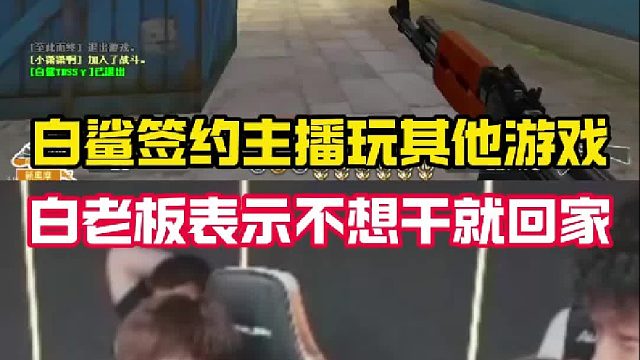 白鯊簽約主播直播偷懶玩其他游戲，被白老板抓到表示不想干就回家