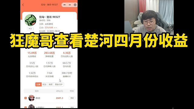 狂魔哥查看楚河四月份收益