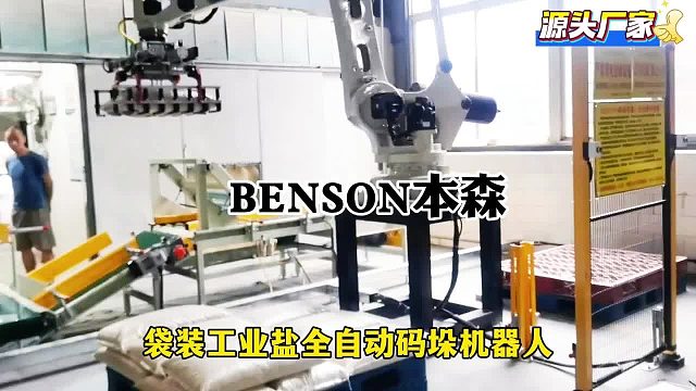 袋裝工業(yè)鹽全自動碼垛機(jī)器人   智能化控制