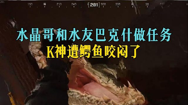 水晶哥和水友巴克什做任務(wù)，K神遭鱷魚咬悶了