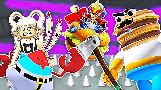 2逃离汉堡哥 我骑着蟹老板用大钳子夹了汉堡怪给我哥吃 小熙解说