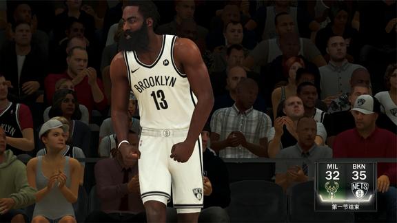 NBA2K21：半決賽開(kāi)始，哈登35+8杜蘭特40+6，登哥霸氣隔扣洛佩茲