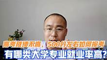 高考成绩不高，500分左右如何报考，哪些大学专业就业率高？