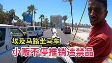 中国小伙在马路坐马车，埃及小贩不停推销违禁品，最后还想多要钱