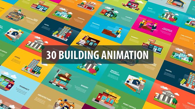 fcpx插件 建筑物演示文稿场景动画 30组分镜 Building Animation
