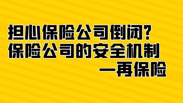 担心保险公司破产？保险公司的安全机制-再保险