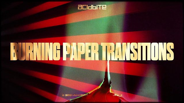 视频素材 24个网红Vlog纸片燃烧效果过渡转场 带通道音效 支持4K