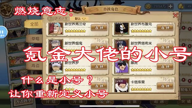 燃烧意志：惊讶吧！这就是氪金大佬的小号！馋了吧！