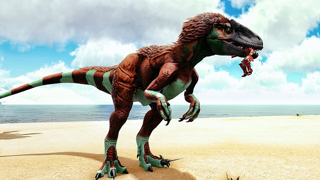 【虾米】方舟奇幻岛17，被恐龙叼在嘴里怎么办？