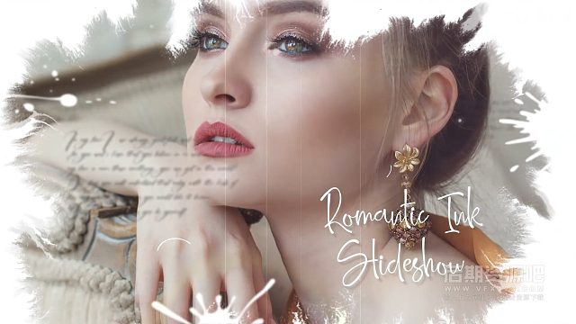 fcpx插件 浪漫温馨水墨润开效果婚礼相册模板 10组分镜 支持M1 Ink Slideshow