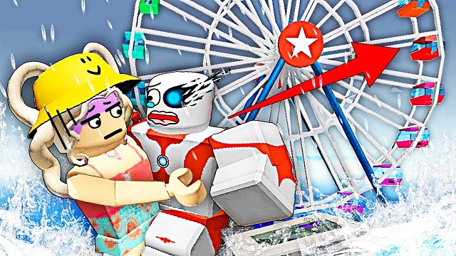 Roblox自然灾害模拟器 新地图彩虹摩天轮被我哥徒手掰弯 小熙解说