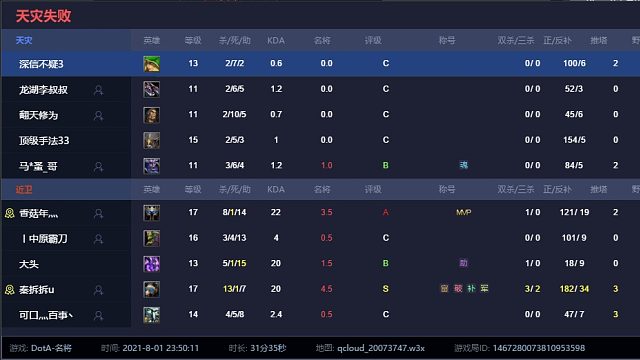 11 7.0 高手积分榜 8月1日 第二轮 第二把