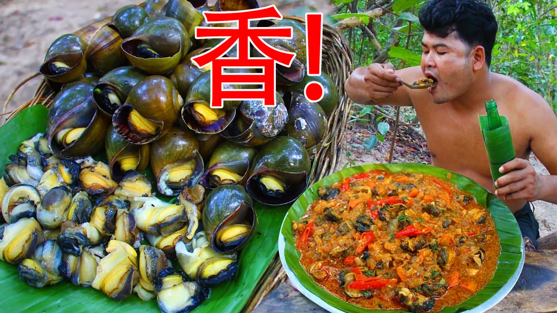 荒野美食：小六子为了吃蜂蜜，竟喷火烧蜂窝，真是比狠人还多一点