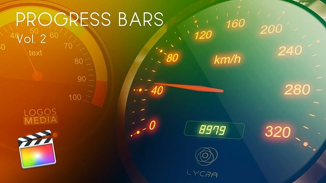 fcpx插件 28组进度条图表百分比数字显示动画模板 支持M1 Progress Bars 2
