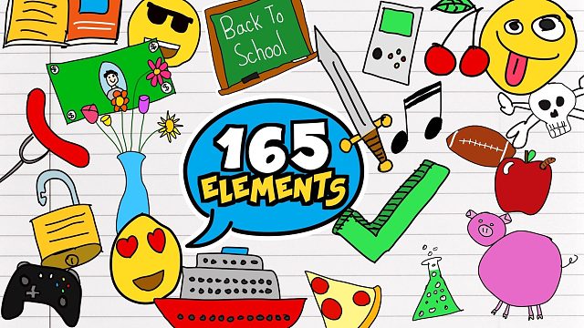 fcpx插件 165组儿童手绘插画图标装饰背景动画元素 支持M1 Kidz Art