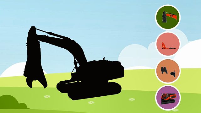 阴影部分已经到了，把彩色的工程车拼图组装起来吧