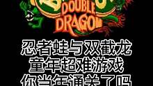 忍者蛙与双截龙 这款游戏虐了我们整个童年有没有？