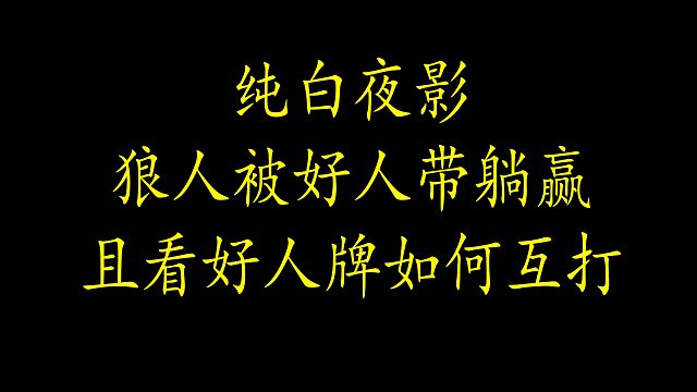 【狼人杀】狼人最喜欢的事 就是看好人牌互打，这局可以说是经典好人互打