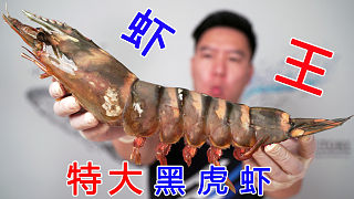 虾王来了，比手臂还粗还长的黑虎虾，烤着吃一只就饱了