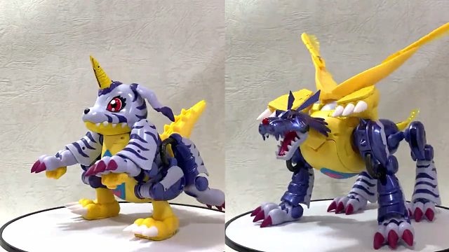 数码宝贝可动手办，超进化魂02加布兽进化加鲁鲁兽