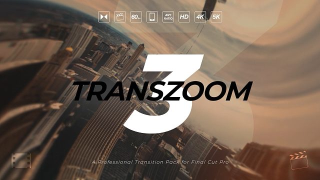 fcpx插件 专业变焦转场制作工具 自定义焦点缩放旋转 原生支持M1 TransZoom 3