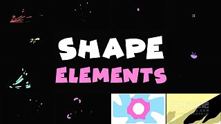 fcpx插件 12个精美卡通形状动画装饰元素 附2个转场动画 Shapes Elements
