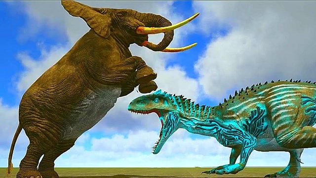 方舟恐龙对战：马斯多龙vs究极霸王龙！
