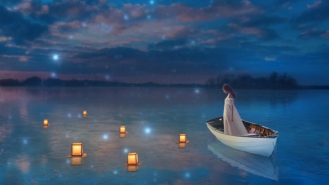 【PS合成】PS场景合成夜晚的船