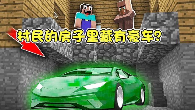 我的世界：村民的房子里藏有一辆豪车？可惜的是被阿呆看到了呀！