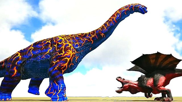 方舟恐龙对战：变异怪物与巨像之间的对决！太燃了