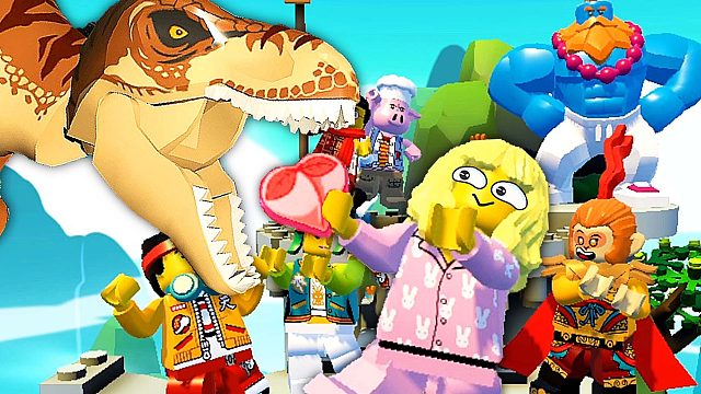 玩具人大乱斗 哥哥召唤的霸王龙会吐蟠桃，把孙悟空引来了 小熙解说