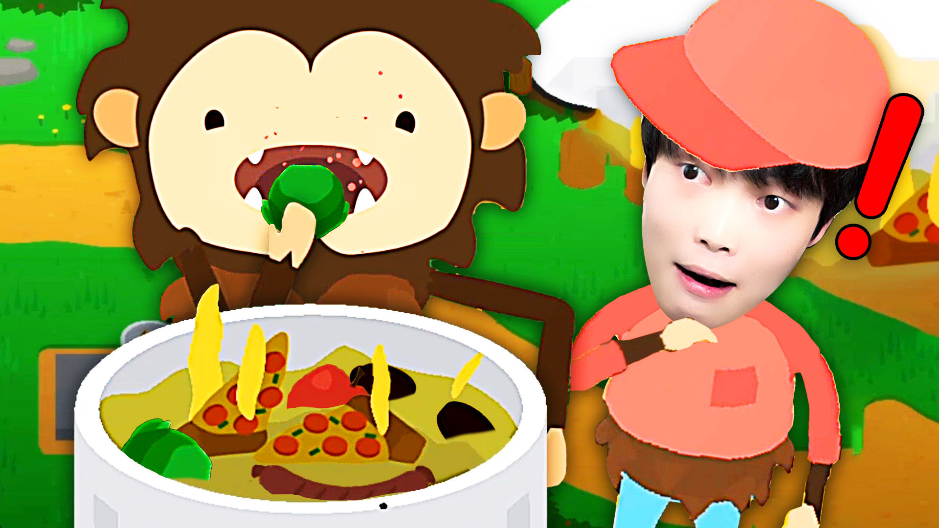 大脚怪森林 狗熊找我买食物，我捡垃圾桶里的臭披萨卖给他吃