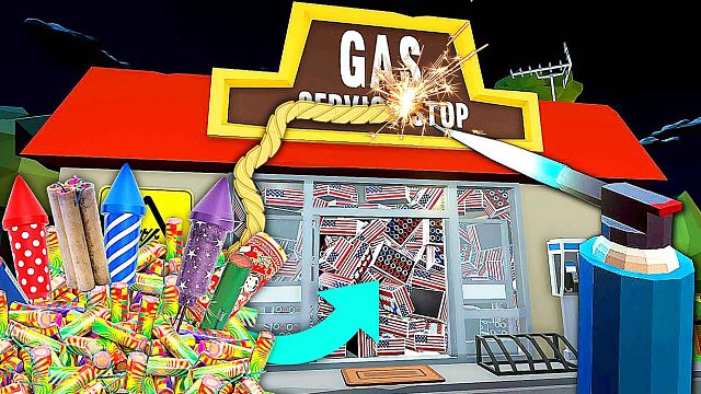 放烟花模拟器 我往加油站里塞满烟花，点一下会怎么样？小熙解说