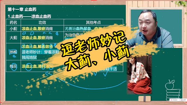 逗老师妙记（大蓟、小蓟）执业药师王何伟药考巧记王逗逗老师