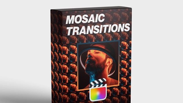 fcpx插件 12组影片切割马赛克像素化样式动态过渡转场 支持M1 Mosaic Transitio