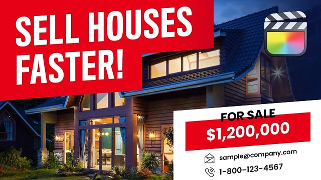 fcpx插件 25组房地产等商品推广促销图文展示模板 支持M1 Property Pop