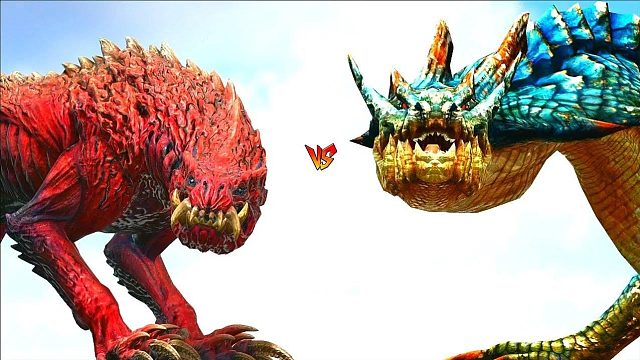 方舟恐龙对战：奥多加隆巨兽VS怪物与恐龙！能胜出吗？