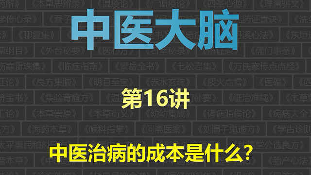 中医大脑，第16讲：中医治病的成本是什么？