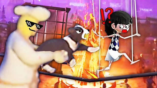 断线木偶人 小狼狗把木偶人的线咬断后，他俩融合变异了 小熙解说