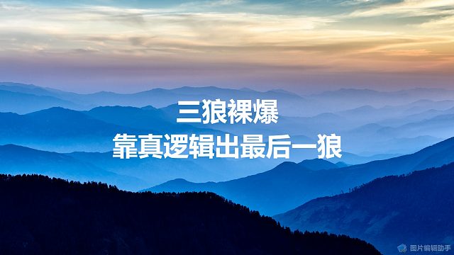 【拯救狼人杀】三狼裸爆，靠真逻辑出最后一狼