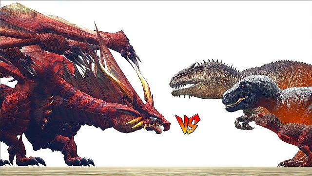 方舟恐龙对战：瓦拉卡斯对决阿尔法卡诺雷克斯！