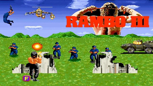 街机兰博3，这人是碳基生物吗，光膀子能打一个团