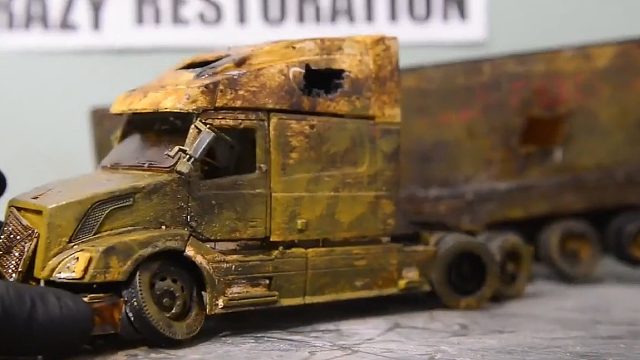 翻新报废的半挂车模型，技术太牛