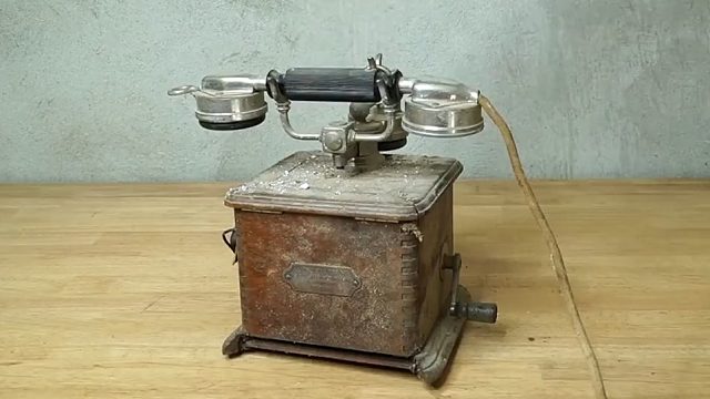 古董手摇电话机，看高手是如何翻新的