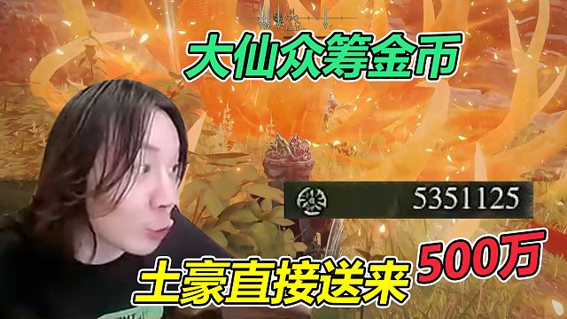 张大仙《老头环》召唤水友众筹金币，结果土豪直接送来五百万！