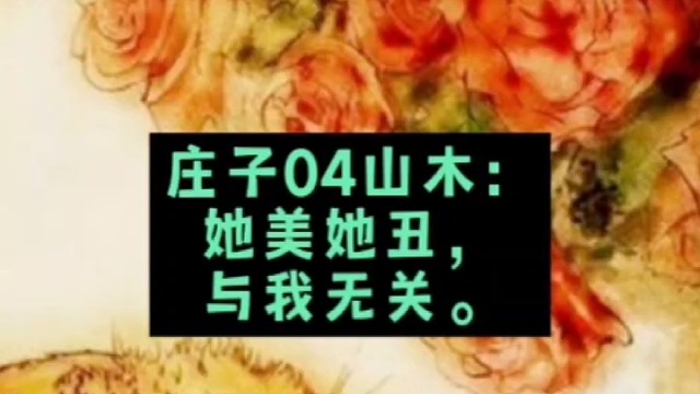 庄子04山木：
她美她丑，与我无关。