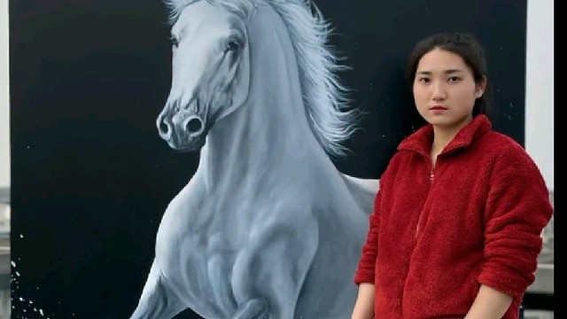 画画二敏绘画画一匹骏马